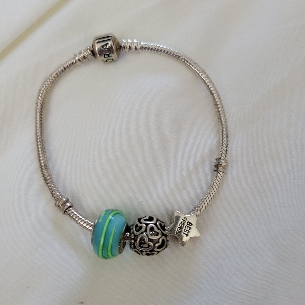 Pandora bracelet with charms
